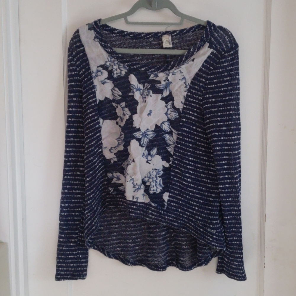 Paper Crane Burn-Out Floral Sweater